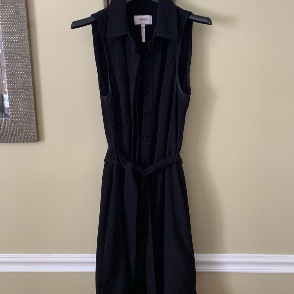 Laundry Black Button Up Dress With Belt